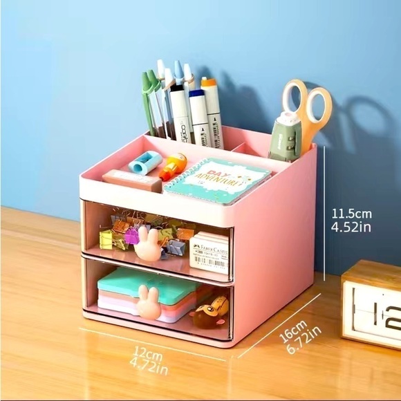 Office organizer Pink with bunny handles NEW - Picture 1 of 1